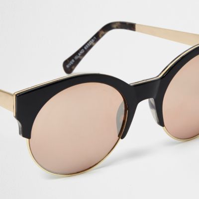 Black rose gold lens sunglasses